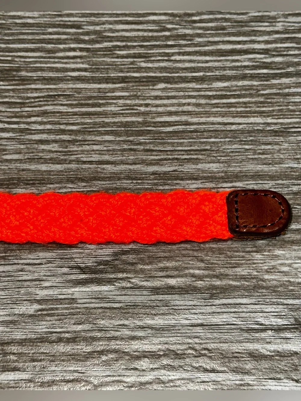 J. Crew Skinny Neon Orange Braided Cotton Belt Women’s Brass Buckle Size Sm/Med - Picture 5 of 7